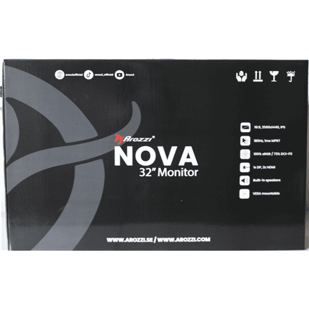 SALE OUT. Arozzi Nova 32" IPS, 180Hz, Computer Monitor - Black | Arozzi | Nova | 32 " | IPS | QHD | 16:9 | 180 Hz | 1 ms | 2560 x 1440 pixels | 300 cd/m² | HDMI ports quantity 2 | Black | Warranty 24 month(s) | DAMAGE...