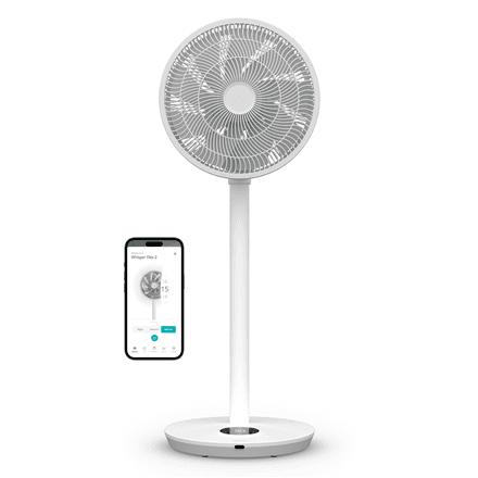 Duux Fan | Whisper Flex 2 | Stand Fan | 2-21.5 W | Diameter 34 cm | Number of speeds 30 | Oscillation | Remote control | White