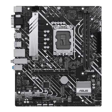 Asus | PRIME H610M-A WIFI D4 | Processor family Intel | Processor socket LGA1700 | DDR4 DIMM | Memory slots 2 | Supported hard disk drive interfaces SATA, M.2 | Number of SATA connectors 4 | Chipset Intel H610 | mATX