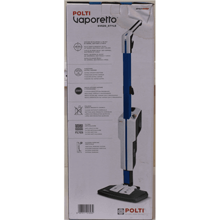 SALE OUT. | Polti Steam mop with integrated portable cleaner | PTEU0305 Vaporetto SV620 Style 2-in-1 | Power 1500 W | Steam pressure Not Applicable bar | Water tank capacity 0.5 L | Blue/White | DAMAGED PACKAGING