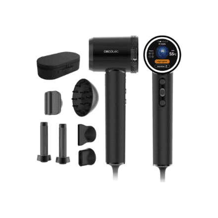Cecotec Hair Dryer | DryGlam Waves i-Sensor Pro | 1600 W | Number of temperature settings 4 | Ionic function | Black | Diffuser nozzle