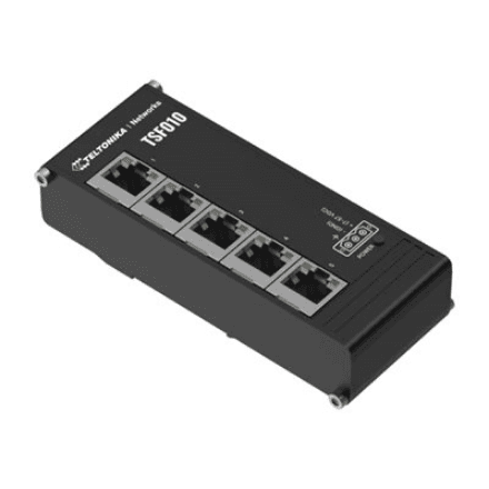 Teltonika | Industrial Switch | TSF010 | Unmanaged | DIN rail mountable | 10/100 Mbps (RJ-45) ports quantity 5 | Power supply type 3-pin industrial DC power socket