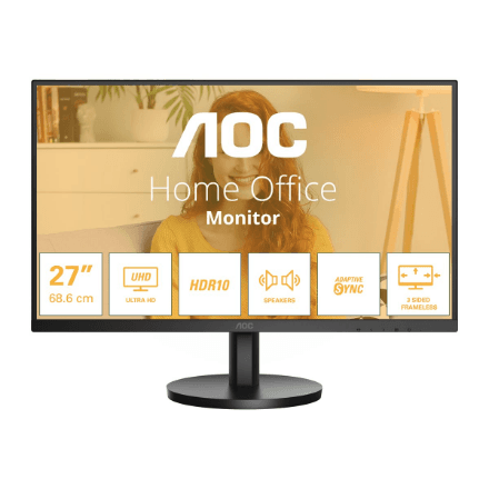 AOC | U27B3A | 27 " | IPS | UHD | 16:9 | 60 Hz | 4 ms | 3840 x 2160 pixels | 350 cd/m² | HDMI ports quantity 2