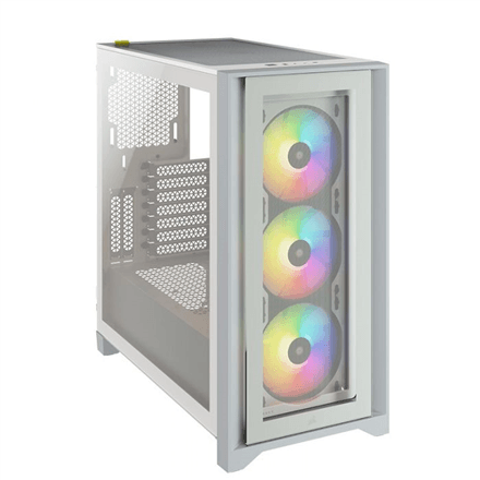 Corsair | Tempered Glass Mid-Tower ATX Case | iCUE 4000X RGB | Side window | White | Mid-Tower | ATX