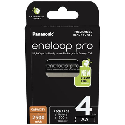 Panasonic | Rechargeable Batteries | ENELOOP Pro BK-3HCDE/4BE | AA | 2500 mAh | 4 pc(s)