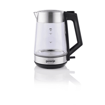 Gorenje | K17OGS | Kettle | Electric | 1.7 L | 2200 W | 360° rotational base | Stainless steel/Glass | Stainless steel