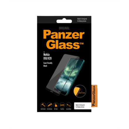 PanzerGlass | Screen protector | Nokia | X10/X20 | Glass | Black | Full frame coverage; 100% touch preservation; Rounded edges | Case friendly