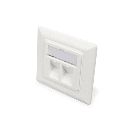 Digitus | Wallplate for Keystone Modules, German type, middle plate 50x50 mm, frame 80x80 mm | DN-93801-1