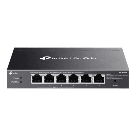 TP-LINK ES206GP Omada 6-Port Gigabit Easy Managed Switch with 4-Port PoE+ | TP-LINK