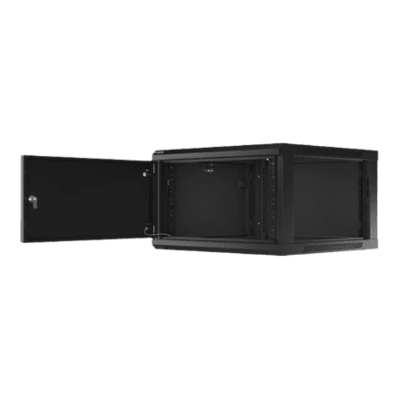 Lanberg | Rack cabinet 19" wall-mount 6U/600x600 for self-assembly with metal door (flat pack) | WF01-6606-00B | Black