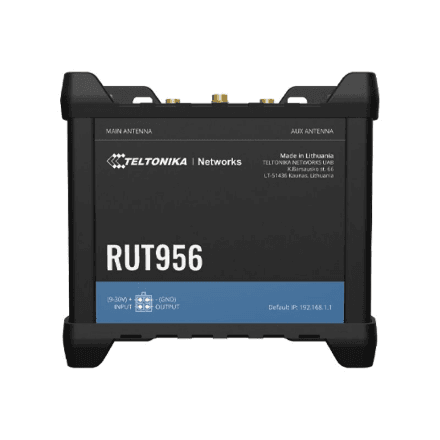 Teltonika | Industrial Router | RUT956 | 802.11n | 10/100 Mbit/s | Ethernet LAN (RJ-45) ports 4 | Mesh Support No | MU-MiMO No | 2G/3G/4G | Antenna type 2 x SMA for LTE, 2 x RP-SMA for WiFi, 1 x SMA for GNSS | 1x USB 2.0
