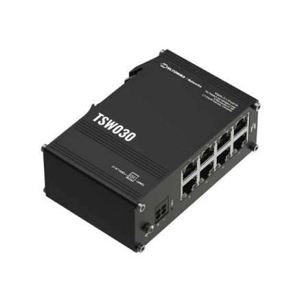 Teltonika | Switch | TSW030 | Unmanaged | DIN rail mountable | 10/100 Mbps (RJ-45) ports quantity 8 | Power supply type 2-pin industrial DC power socket