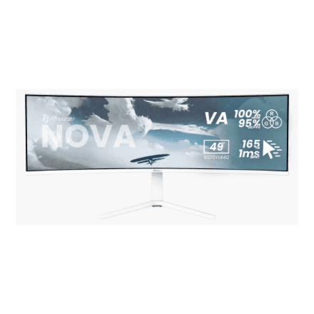 Arozzi | Nova | 49 " | VA | 32:9 | 165 Hz | 4 ms | 5120 x 1440 pixels | 350 cd/m² | HDMI ports quantity 2 | White