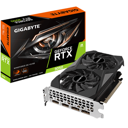 Gigabyte GeForce RTX 3050 WINDFORCE OC V2 6G | NVIDIA | 6 GB | GeForce RTX 3050 | GDDR6 | HDMI ports quantity 2 | PCI-E 4.0 | Memory clock speed 14000 MHz