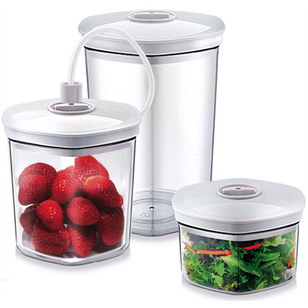 Caso | Vacuum Canister Set | 01260 | 3 canisters | White/Transparent