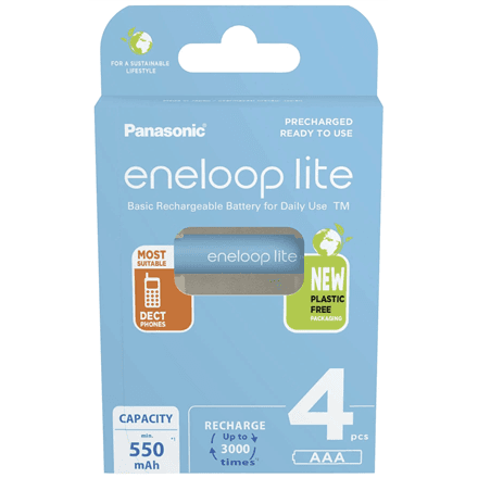 Panasonic | Rechargeable Batteries | ENELOOP Lite BK-4LCCE/4BE | AAA | 550 mAh | 4 pc(s)