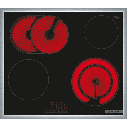 Bosch | Hob | PKN645BB2E Series 4 | Vitroceramic | Number of burners/cooking zones 4 | Touch | Timer | Black