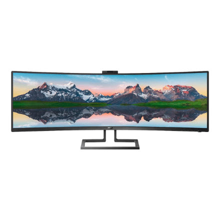 Philips | SuperWide curved LCD display | 499P9H/00 | 48.8 " | VA | Dual QHD | 32:9 | 70 Hz | 5 ms | 5120 x 1440 pixels | 450 cd/m² | Headphone out | HDMI ports quantity 2 | Black