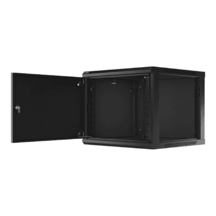 Lanberg | Rack cabinet 19" wall-mount 9U/600x600 (flat pack) for self-assembly with metal door | WF01-6609-00B | Black