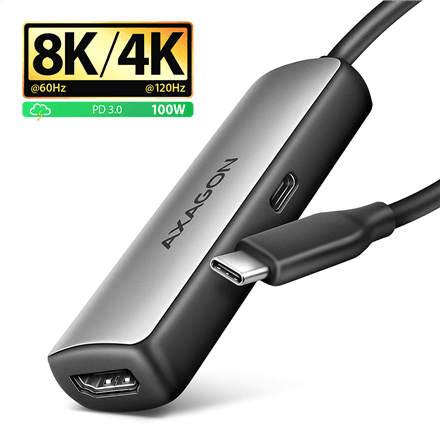AXAGON Active converter RVC-HI8KPD, 100 W | USB Type-C to HDMI
