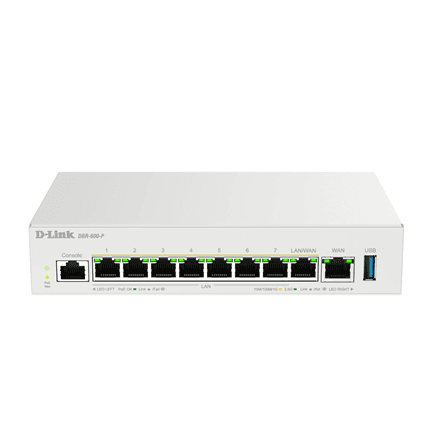 D-Link | Wireless router | DBR-600-P/E | 10/100/1000 Mbit/s | Ethernet LAN (RJ-45) ports 8 | Mesh Support Yes | MU-MiMO No | No mobile broadband