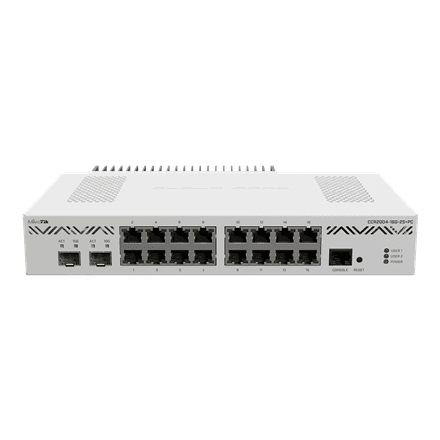 Mikrotik CCR2004-16G-2S+PC | MikroTik | Ethernet Router | CCR2004-16G-2S+PC | 10/100/1000 Mbit/s | Mesh Support No | MU-MiMO No | No mobile broadband