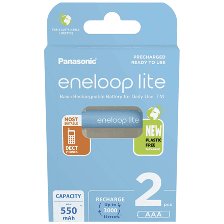Panasonic | Rechargeable Batteries | ENELOOP Lite BK-4LCCE/2BE | AAA | 550 mAh | 2 pc(s)