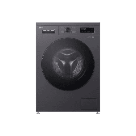 LG | Washing machine | F4X1009NMB | Energy efficiency class A | Front loading | Washing capacity 9 kg | 1400 RPM | Depth 55 cm | Width 60 cm | Display | LED | Steam function | Direct drive | Wi-Fi | Graphite Black
