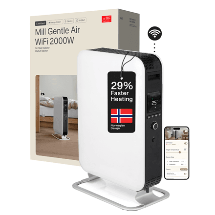 Mill | Heater | OIL2000WIFI3 GEN3 | Oil Filled Radiator | 2000 W | Number of power levels 3 | Suitable for rooms up to 24 m² | White/Black