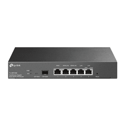 TP-LINK | SafeStream Gigabit Multi-WAN VPN Router | ER7206 | 10/100/1000 Mbit/s | Ethernet LAN (RJ-45) ports 1× Gigabit SFP WAN Port, 1× Gigabit RJ45 WAN Port, 2x Gigabit RJ45 LAN Ports 2× Gigabit WAN/LAN RJ45 Ports