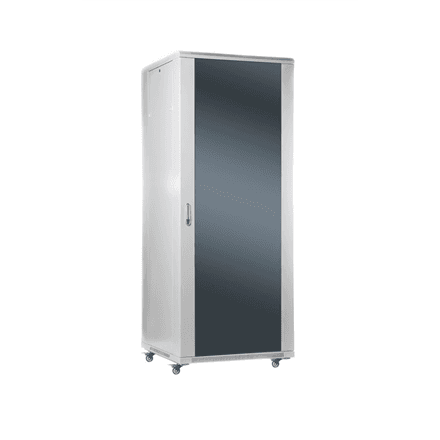 SOMI Networks | 37U, 19″ Freestanding Cabinet | 37U-60/60NAC | Max Load 800kg; Removable and Lockable Side Panels; Glass Doors; Unassembled | Depth: 60 cm | Gray