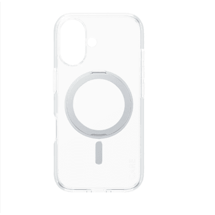 CARE Feature Case | Back cover | Apple | iPhone 16 | Recycled plastic | Silver | Kickstand & MagSafe