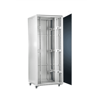 SOMI Networks | 42U, 19″ Freestanding Cabinet | 42U-60/80NACP | Max Load 800kg; Removable and Lockable Side Panels; Perforated Metal Doors; Unassembled | Depth: 80 cm | Gray