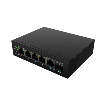 Lanberg | Switch PoE 1xBT 3xAT SFP/ETH Din Unmanagment Fast Ethernet | ILFE-4P-1GE-1S-90