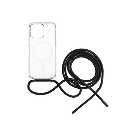 Fixed | MagPure Neck | Back Cover with Lanyard | Apple | iPhone 16 Plus | TPU | Clear, Black