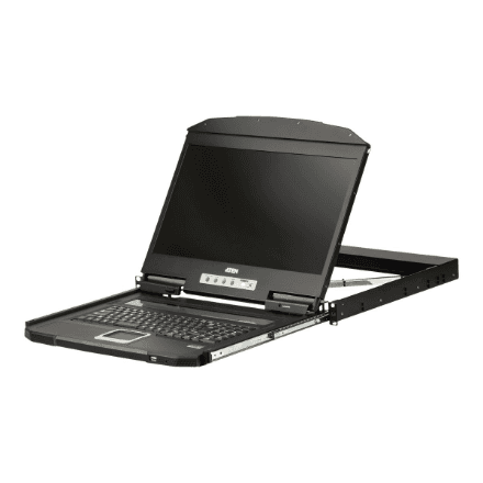 Aten | 1U Ultra Short Depth Single Rail WideScreen LCD Console (USB / HDMI) | CL3700NW | 1920 x 1080 at 60Hz