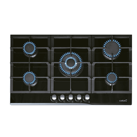CATA | Hob | LCI 9041 BK | Gas on glass | Number of burners/cooking zones 5 | Rotary knobs | Black