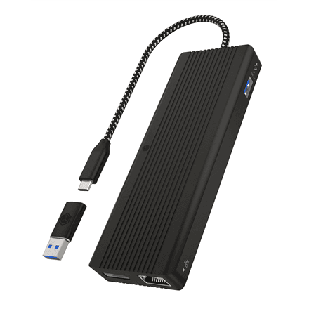Raidsonic | Icy Box 9-in-1 USB Type-C and Type-A dock with dual video output | IB-DK4080AC | Dock | Ethernet LAN (RJ-45) ports 1 | USB 2.0 ports quantity 3 | HDMI ports quantity 2 | Ethernet LAN