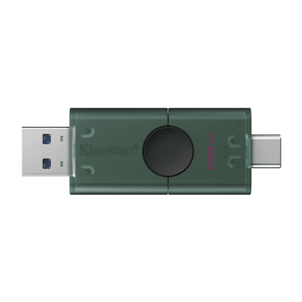 Kingston DataTraveler Duo | 128 GB | USB Type-C/Type-A | Black/Green