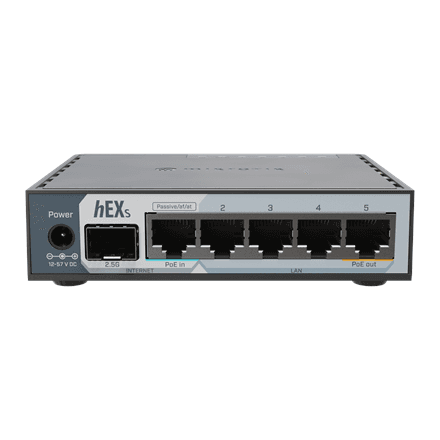 MikroTik | hEX S (2025) | 10/100/1000 Mbit/s | Ethernet LAN (RJ-45) ports 5 | Mesh Support No | MU-MiMO No | No mobile broadband