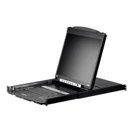 Aten | 16-Port PS/2-USB VGA Dual Rail 19" LCD KVM Switch with Daisy-Chain Port and USB Peripheral Support | CL5816N