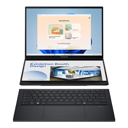 Asus | Zenbook Duo UX8406CA-PZ009W | Basalt Gray | 14 " | OLED | Touchscreen | 3K | 2880 x 1800 pixels | Glossy | Intel Core Ultra 9 | 285H | 32 GB | LPDDR5X | Solid-state drive capacity 2000 GB | Intel Graphics | Win...