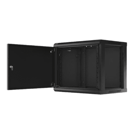 Lanberg | Rack cabinet 19" wall-mount 9U/600x450 for self-assembly with metal door (flat pack) | WF01-6409-00B | Black