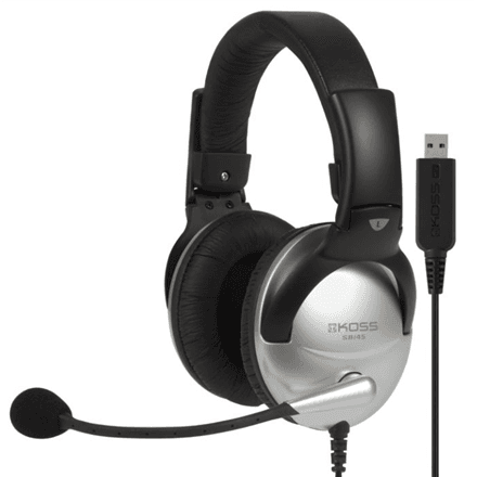 Koss | Gaming headphones | SB45 USB | Wired | On-Ear | Microphone | Silver/Black | Noise canceling