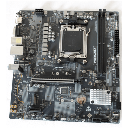 SALE OUT. MSI PRO B840M-B | Processor family AMD | Processor socket AM5 | DDR5 | Supported hard disk drive interfaces M.2, SATA | Number of SATA connectors 4 | USED, REFURBISHED, WITHOUT ACCESSORIES, ONLY BACK PANEL I...