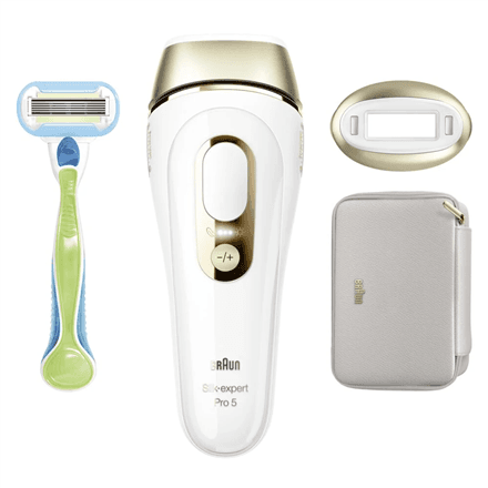Braun Silk-expert Pro 5 Epilator | PL5052 | Bulb lifetime (flashes) 400.000 | Number of power levels 10 | White/Gold