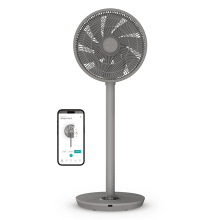 Duux Smart Fan | Whisper Flex 2 | Stand Fan | 21 W | Diameter 34 cm | Number of speeds 30 | Oscillation | Remote control | Grey