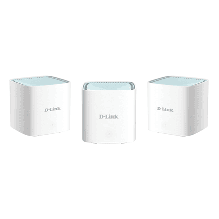 D-Link | EAGLE PRO AI AX1500 Mesh System | M15-3 (3-pack) | 802.11ax | 1200+300 Mbit/s | 10/100/1000 Mbit/s | Ethernet LAN (RJ-45) ports 1 | Mesh Support Yes | MU-MiMO Yes | No mobile broadband | Antenna type 2 x 2.4G...