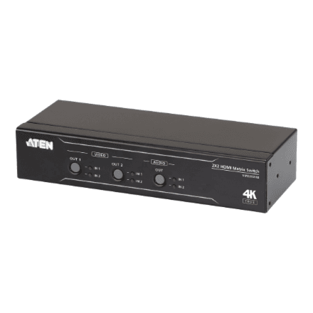 Aten | 2x2 True 4K HDMI Matrix Switch with Audio De-Embedder | VM0202HB