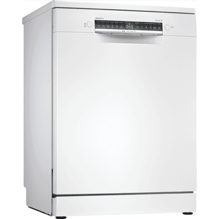 Bosch Dishwasher | SMS4EMW06E | Free standing | Width 60 cm | Number of place settings 14 | Number of programs 6 | Energy efficiency class B | Display | AquaStop function | White
